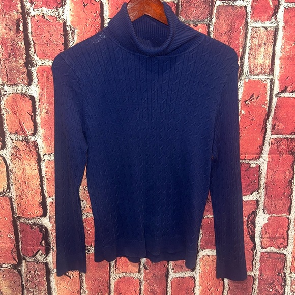 Talbots Pima Cotton Petites Size large Cable Knit Sweater Top Women Stylish - Picture 1 of 9